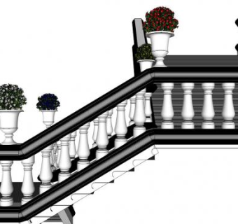 楼梯柱su模型下载_sketchup草图大师SKP模型