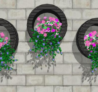 轮胎雕塑su模型下载_sketchup草图大师SKP模型