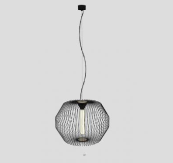 简约铁艺吊灯SU模型下载_sketchup草图大师SKP模型