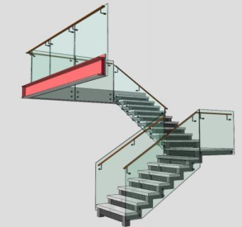 玻璃扶手楼梯sketchup模型下载_sketchup草图大师SKP模型