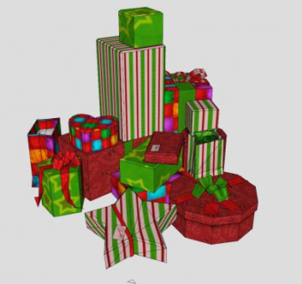圣诞礼物盒SU模型下载_sketchup草图大师SKP模型