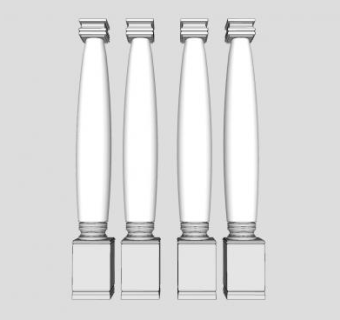 白色罗马柱sketchup模型下载_sketchup草图大师SKP模型