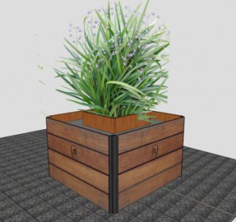 木花箱植物sketchup模型下载_sketchup草图大师SKP模型