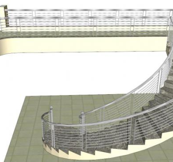 扶手栏杆楼梯su模型下载_sketchup草图大师SKP模型