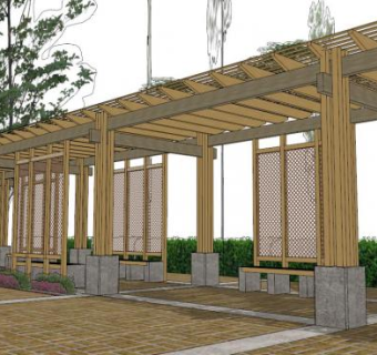 英式廊架su模型下载_sketchup草图大师SKP模型