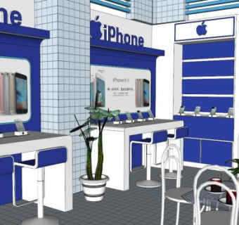 手机展示台su模型下载_sketchup草图大师SKP模型