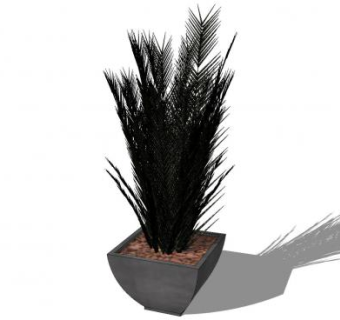 石盆栽植物SU模型下载_sketchup草图大师SKP模型