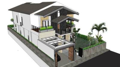 单层坡屋顶su模型下载_sketchup草图大师SKP模型