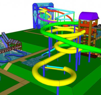 水上滑梯su模型下载_sketchup草图大师SKP模型