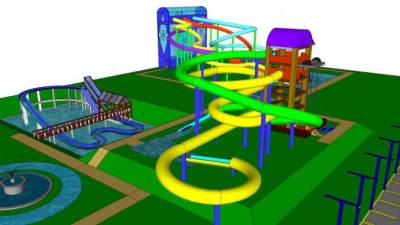 水上滑梯su模型下载_sketchup草图大师SKP模型
