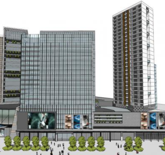 板式商业办公楼su模型下载_sketchup草图大师SKP模型