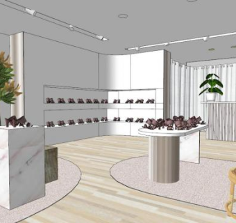 鞋店su模型下载_sketchup草图大师SKP模型