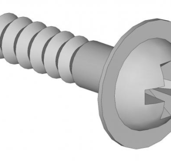 圆头十字螺丝su模型下载_sketchup草图大师SKP模型
