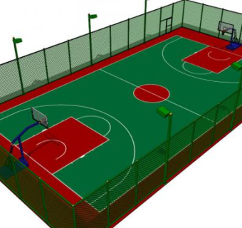 篮球场围栏su模型下载_sketchup草图大师SKP模型