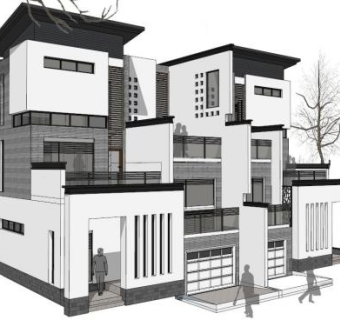 北方别墅su模型下载_sketchup草图大师SKP模型
