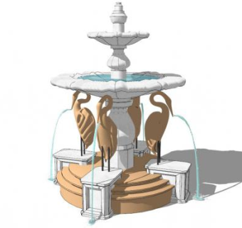 仙鹤雕塑su模型下载_sketchup草图大师SKP模型