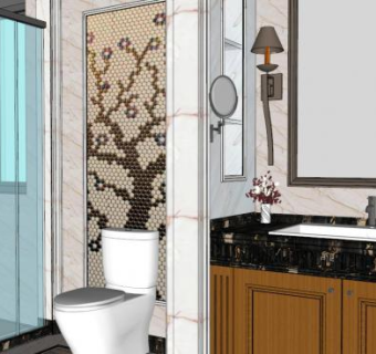 卫生间材料SU模型下载_sketchup草图大师SKP模型