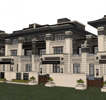 别墅场景SU模型下载_sketchup草图大师SKP模型