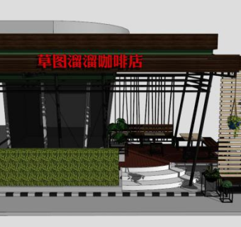 咖啡店su模型下载_sketchup草图大师SKP模型