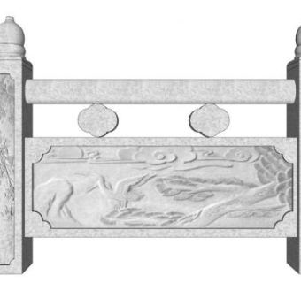花岗岩栏杆su模型下载_sketchup草图大师SKP模型