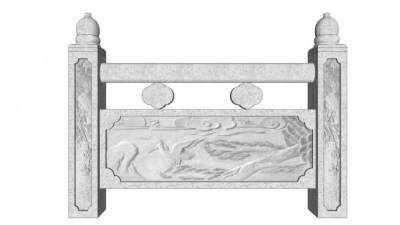 花岗岩栏杆su模型下载_sketchup草图大师SKP模型