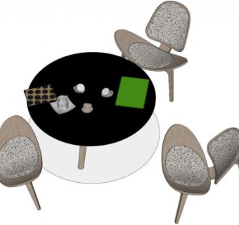 桌椅的su模型下载_sketchup草图大师SKP模型