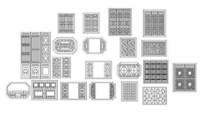 古建门窗su模型下载_sketchup草图大师SKP模型