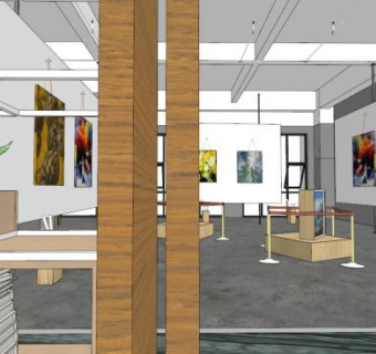 艺术展厅su模型下载_sketchup草图大师SKP模型