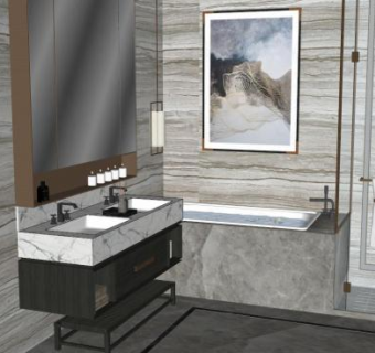 室内厕所su模型下载_sketchup草图大师SKP模型