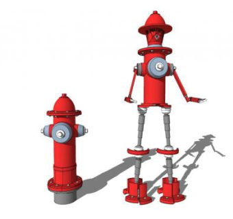 现代消防栓机器人SU模型下载_sketchup草图大师SKP模型