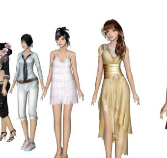 真实人物SU模型下载_sketchup草图大师SKP模型