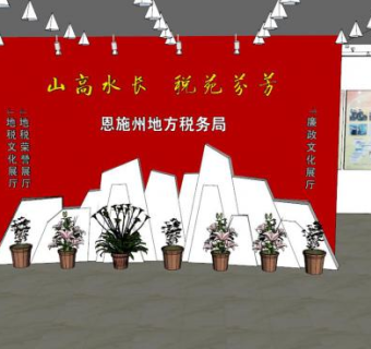 展示墙su模型下载_sketchup草图大师SKP模型