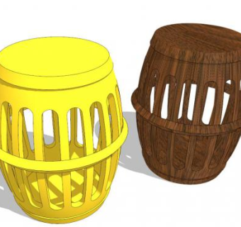 中式景观坐凳su模型下载_sketchup草图大师SKP模型