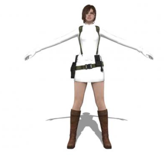 短发女特工SU模型下载_sketchup草图大师SKP模型