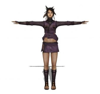 女性游戏人物站姿SU模型下载_sketchup草图大师SKP模型