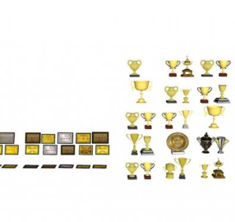 奖杯证书su模型下载_sketchup草图大师SKP模型