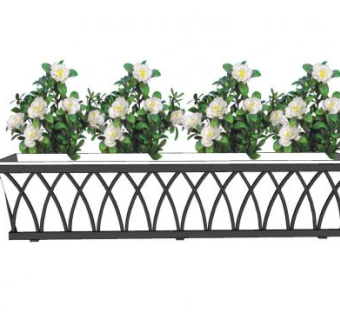 铁艺花箱玫瑰种植SU模型下载_sketchup草图大师SKP模型