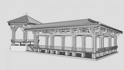 廊的su模型下载_sketchup草图大师SKP模型