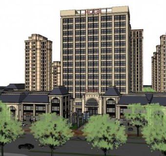 5星级酒店su模型下载_sketchup草图大师SKP模型