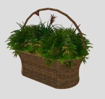 藤编花篮SU模型下载_sketchup草图大师SKP模型