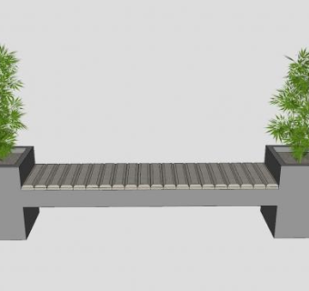 花箱长凳椅SU模型下载_sketchup草图大师SKP模型