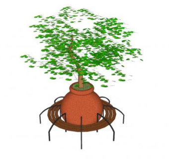 盆景树户外椅SU模型下载_sketchup草图大师SKP模型