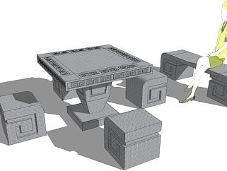 现代<em>室外桌椅</em>组合su模型下载_sketchup草图大师SKP模型
