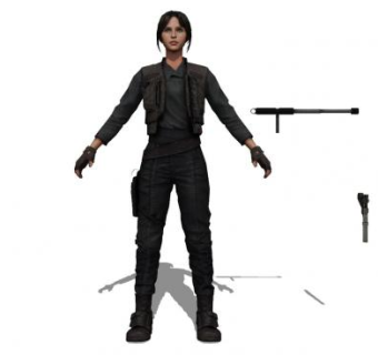 现代女特工站姿SU模型下载_sketchup草图大师SKP模型