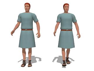 古罗马服装男人SU模型下载_sketchup草图大师SKP模型