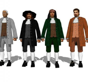 加勒比海盗人物SU模型下载_sketchup草图大师SKP模型