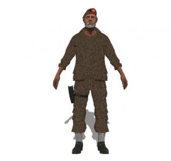 叼烟的男兵SU模型下载_sketchup草图大师SKP模型