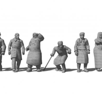 动作人物雕塑su模型下载_sketchup草图大师SKP模型