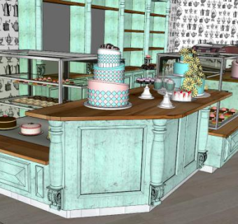 糕点店su模型下载_sketchup草图大师SKP模型