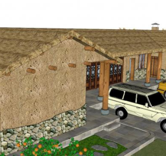 草房子su模型下载_sketchup草图大师SKP模型